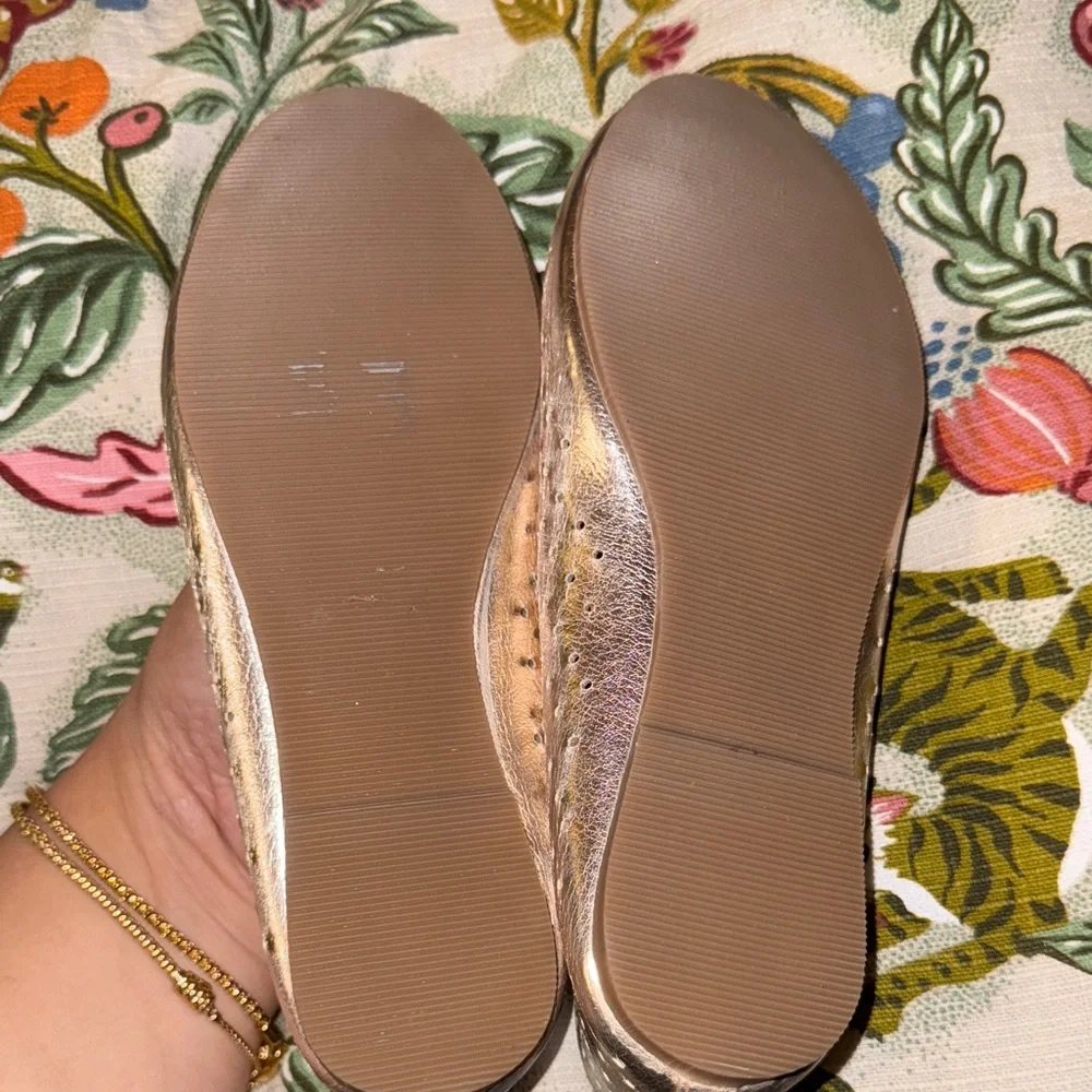 Gymboree Girls Flat Dress‎ shoes Metallic Rose Gold
